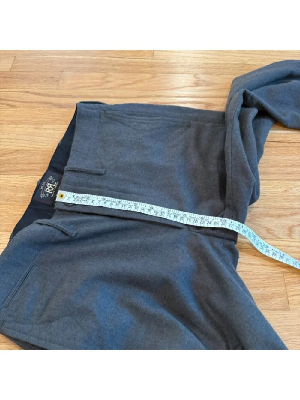 Double RL RRL Grey Wool Straight Fit Officer Trousers 30/27